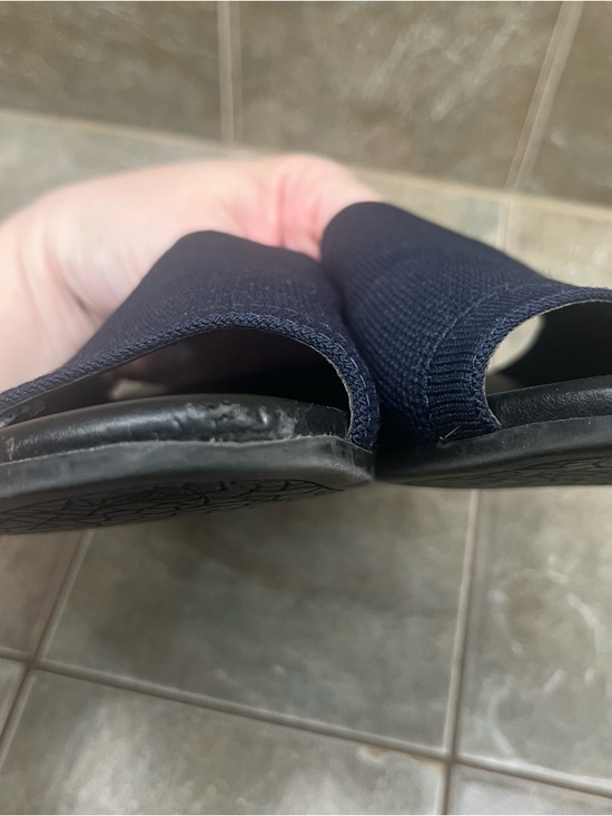 Croft & Barrow with Ortholite eco 8M Navy Knit Open-Toe Low Block Heel Mule - Picture 7 of 9